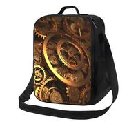 TRSGKSQP Insulated Lunch Bag for Women Men Lunchbox Cool Steampunk Gears Reusable Lunch Box Leakproof Cooler Bag with Adjustable Shoulder Strap Lunch Tote Bags for Work, Travel,Outdoor