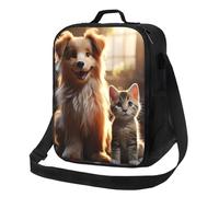 TRSGKSQP Insulated Lunch Bag for Women Men Lunchbox Dogs and Cats Reusable Lunch Box Leakproof Cooler Bag with Adjustable Shoulder Strap Lunch Tote Bags for Work, Travel,Outdoor