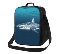 TRSGKSQP Insulated Lunch Bag for Women Men Lunchbox Great White Shark Reusable Lunch Box Leakproof Cooler Bag with Adjustable Shoulder Strap Lunch Tote Bags for Work, Travel,Outdoor