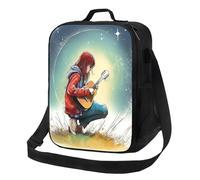 TRSGKSQP Insulated Lunch Bag for Women Men Lunchbox Guitar Girl Reusable Lunch Box Leakproof Cooler Bag with Adjustable Shoulder Strap Lunch Tote Bags for Work, Travel,Outdoor