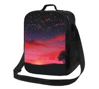 TRSGKSQP Insulated Lunch Bag for Women Men Lunchbox Red Sky at Night Starry Reusable Lunch Box Leakproof Cooler Bag with Adjustable Shoulder Strap Lunch Tote Bags for Work, Travel,Outdoor