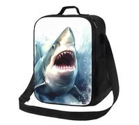 TRSGKSQP Insulated Lunch Bag for Women Men Lunchbox Shark in The Sea Reusable Lunch Box Leakproof Cooler Bag with Adjustable Shoulder Strap Lunch Tote Bags for Work, Travel,Outdoor