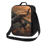TRSGKSQP Insulated Lunch Bag for Women Men Lunchbox World War Aircraft Reusable Lunch Box Leakproof Cooler Bag with Adjustable Shoulder Strap Lunch Tote Bags for Work, Travel,Outdoor