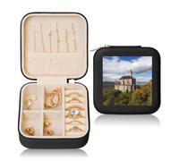 TRSGKSQP Jewelry Box for Women Leather Travel Jewelry Case Historical monuments of Armenia Portable Jewelry Organizer Box Mini Travel Case with Zipper for Earrings Bracelets Rings