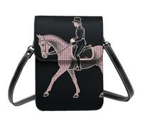 TRSGKSQP Leather Small Crossbody Bags for Women Cell Phone Purse Cellphone Wallet Dressage Dressage Rider Horse Cell Phone Bag