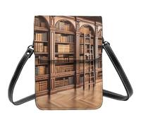 TRSGKSQP Leather Small Crossbody Bags for Women Cell Phone Purse Cellphone Wallet Library Bookcase Cell Phone Bag