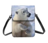 TRSGKSQP Leather Small Crossbody Bags for Women Cell Phone Purse Cellphone Wallet Polar bear Cell Phone Bag