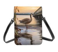 TRSGKSQP Leather Small Crossbody Bags for Women Cell Phone Purse Cellphone Wallet Wild Goose by the Bridge Cell Phone Bag