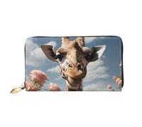 TRSGKSQP Leather Wallet for Women Men Bifold Wallet Ultra Slim Credit Card Holder Beautiful Giraffe Ladies Clutch Purse