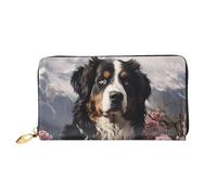 TRSGKSQP Leather Wallet for Women Men Bifold Wallet Ultra Slim Credit Card Holder Bernese Mountain Dog Ladies Clutch Purse