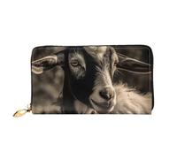 TRSGKSQP Leather Wallet for Women Men Bifold Wallet Ultra Slim Credit Card Holder Black and White Goat Ladies Clutch Purse