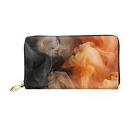 TRSGKSQP Leather Wallet for Women Men Bifold Wallet Ultra Slim Credit Card Holder Close-Up of Smoke Ladies Clutch Purse