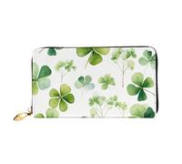 TRSGKSQP Leather Wallet for Women Men Bifold Wallet Ultra Slim Credit Card Holder Clover Ladies Clutch Purse