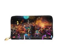 TRSGKSQP Leather Wallet for Women Men Bifold Wallet Ultra Slim Credit Card Holder Colorful Music Notes Ladies Clutch Purse