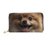 TRSGKSQP Leather Wallet for Women Men Bifold Wallet Ultra Slim Credit Card Holder Cute Pomeranian Ladies Clutch Purse
