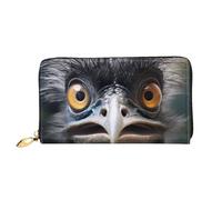 TRSGKSQP Leather Wallet for Women Men Bifold Wallet Ultra Slim Credit Card Holder Emu Ladies Clutch Purse