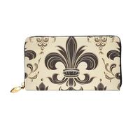 TRSGKSQP Leather Wallet for Women Men Bifold Wallet Ultra Slim Credit Card Holder Fleur-de-Lis and Coat Arms Knight Ladies Clutch Purse