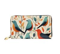 TRSGKSQP Leather Wallet for Women Men Bifold Wallet Ultra Slim Credit Card Holder Flock of Birds Ladies Clutch Purse