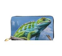 TRSGKSQP Leather Wallet for Women Men Bifold Wallet Ultra Slim Credit Card Holder Green Lizard Ladies Clutch Purse