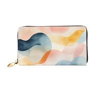 TRSGKSQP Leather Wallet for Women Men Bifold Wallet Ultra Slim Credit Card Holder Layered Watercolor Ladies Clutch Purse