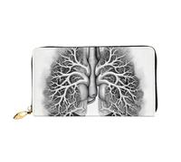 TRSGKSQP Leather Wallet for Women Men Bifold Wallet Ultra Slim Credit Card Holder Lungs Vector Image Ladies Clutch Purse