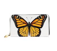 TRSGKSQP Leather Wallet for Women Men Bifold Wallet Ultra Slim Credit Card Holder Monarch Butterfly Ladies Clutch Purse