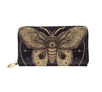 TRSGKSQP Leather Wallet for Women Men Bifold Wallet Ultra Slim Credit Card Holder Moth Ladies Clutch Purse