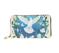 TRSGKSQP Leather Wallet for Women Men Bifold Wallet Ultra Slim Credit Card Holder Peace on Earth Ladies Clutch Purse