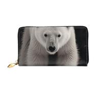 TRSGKSQP Leather Wallet for Women Men Bifold Wallet Ultra Slim Credit Card Holder Polar Bear Ladies Clutch Purse