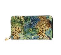 TRSGKSQP Leather Wallet for Women Men Bifold Wallet Ultra Slim Credit Card Holder Print Animal Leopard Ladies Clutch Purse