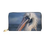 TRSGKSQP Leather Wallet for Women Men Bifold Wallet Ultra Slim Credit Card Holder Realistic Pelican Ladies Clutch Purse