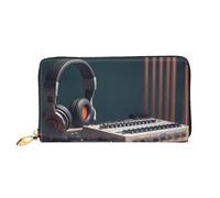 TRSGKSQP Leather Wallet for Women Men Bifold Wallet Ultra Slim Credit Card Holder Recorder with Headphones Ladies Clutch Purse