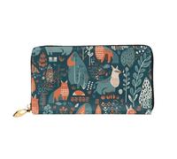 TRSGKSQP Leather Wallet for Women Men Bifold Wallet Ultra Slim Credit Card Holder Scandinavian Animals Ladies Clutch Purse