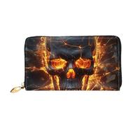TRSGKSQP Leather Wallet for Women Men Bifold Wallet Ultra Slim Credit Card Holder Shattering of Skull Ladies Clutch Purse