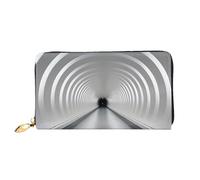 TRSGKSQP Leather Wallet for Women Men Bifold Wallet Ultra Slim Credit Card Holder White Subway Tunnel Ladies Clutch Purse