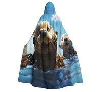 TRSGKSQP Lovely Sea Otter Adults Hooded Cloak Halloween Cloak Long Hood Robe Cape Cosplay Costume