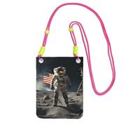 TRSGKSQP Small Crossbody Bags for Women Cell Phone Purse Mini Cellphone Wallet Astronaut Landing on The Moon Cell Phone Bag