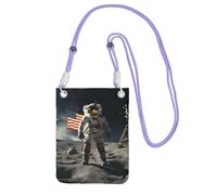 TRSGKSQP Small Crossbody Bags for Women Cell Phone Purse Mini Cellphone Wallet Astronaut Landing on The Moon Cell Phone Bag