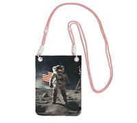 TRSGKSQP Small Crossbody Bags for Women Cell Phone Purse Mini Cellphone Wallet Astronaut Landing on The Moon Cell Phone Bag