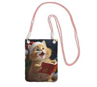 TRSGKSQP Small Crossbody Bags for Women Cell Phone Purse Mini Cellphone Wallet Cute Cat Sing Christmas Carols Cell Phone Bag