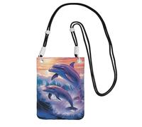 TRSGKSQP Small Crossbody Bags for Women Cell Phone Purse Mini Cellphone Wallet dolphins art Cell Phone Bag