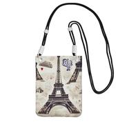 TRSGKSQP Small Crossbody Bags for Women Cell Phone Purse Mini Cellphone Wallet French Paris Tour Eiffel Tower Cell Phone Bag