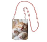 TRSGKSQP Small Crossbody Bags for Women Cell Phone Purse Mini Cellphone Wallet Kitten Sleeps Cell Phone Bag