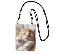 TRSGKSQP Small Crossbody Bags for Women Cell Phone Purse Mini Cellphone Wallet Kitten Sleeps Cell Phone Bag