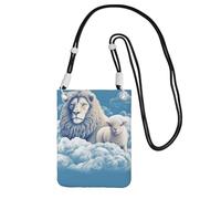 TRSGKSQP Small Crossbody Bags for Women Cell Phone Purse Mini Cellphone Wallet Lamb with A Lion On The Clouds Cell Phone Bag