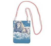 TRSGKSQP Small Crossbody Bags for Women Cell Phone Purse Mini Cellphone Wallet Lamb with A Lion On The Clouds Cell Phone Bag