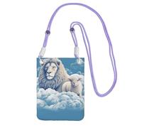TRSGKSQP Small Crossbody Bags for Women Cell Phone Purse Mini Cellphone Wallet Lamb with A Lion On The Clouds Cell Phone Bag