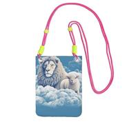 TRSGKSQP Small Crossbody Bags for Women Cell Phone Purse Mini Cellphone Wallet Lamb with A Lion On The Clouds Cell Phone Bag