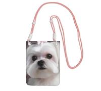 TRSGKSQP Small Crossbody Bags for Women Cell Phone Purse Mini Cellphone Wallet Lovely Maltese Dog Cell Phone Bag