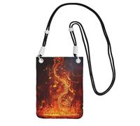 TRSGKSQP Small Crossbody Bags for Women Cell Phone Purse Mini Cellphone Wallet Red Flame Music Note Cell Phone Bag